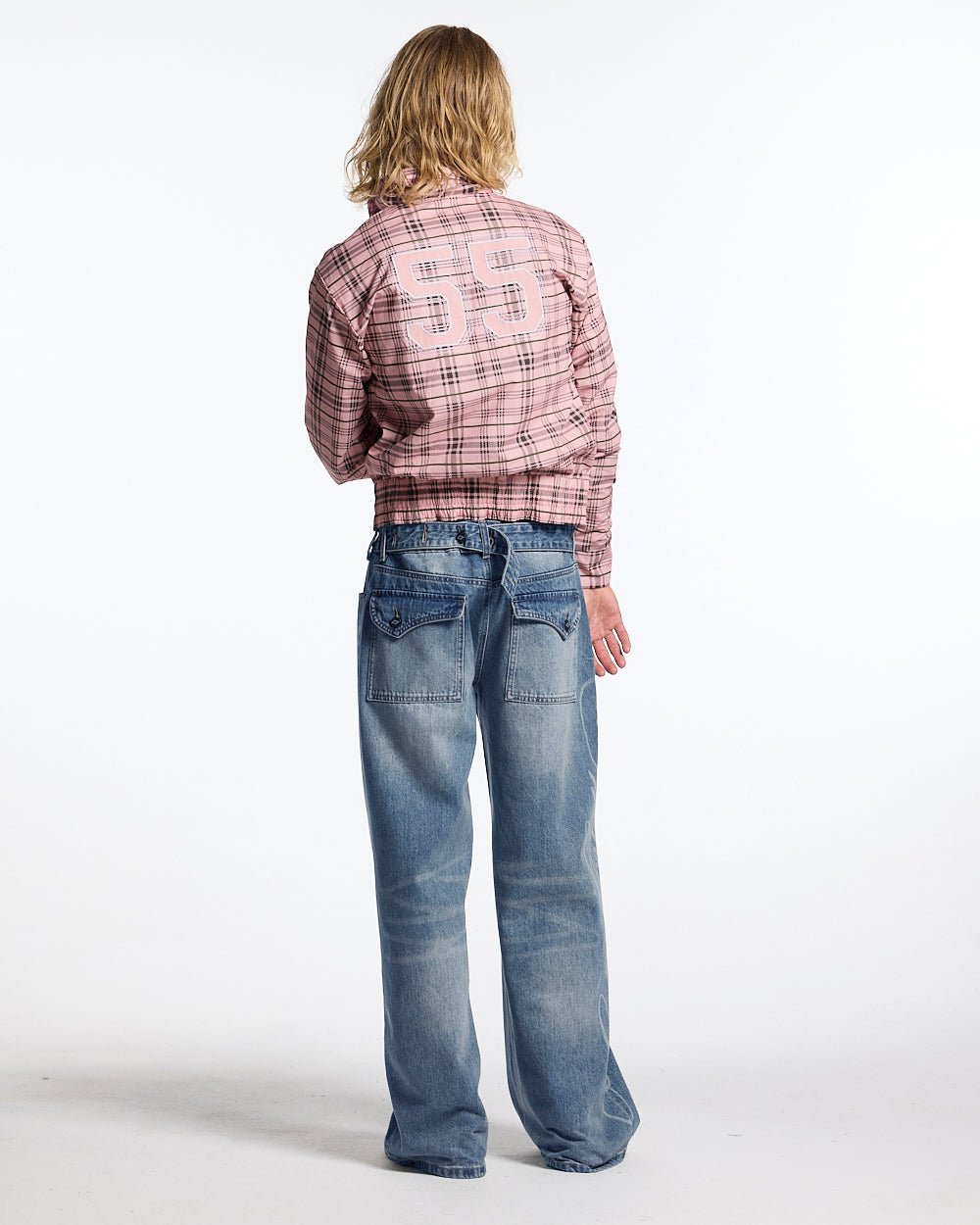 2BI ZIP JACKET GREY - grey reversible zip jacket, back view on female model - Cold Culture #woman