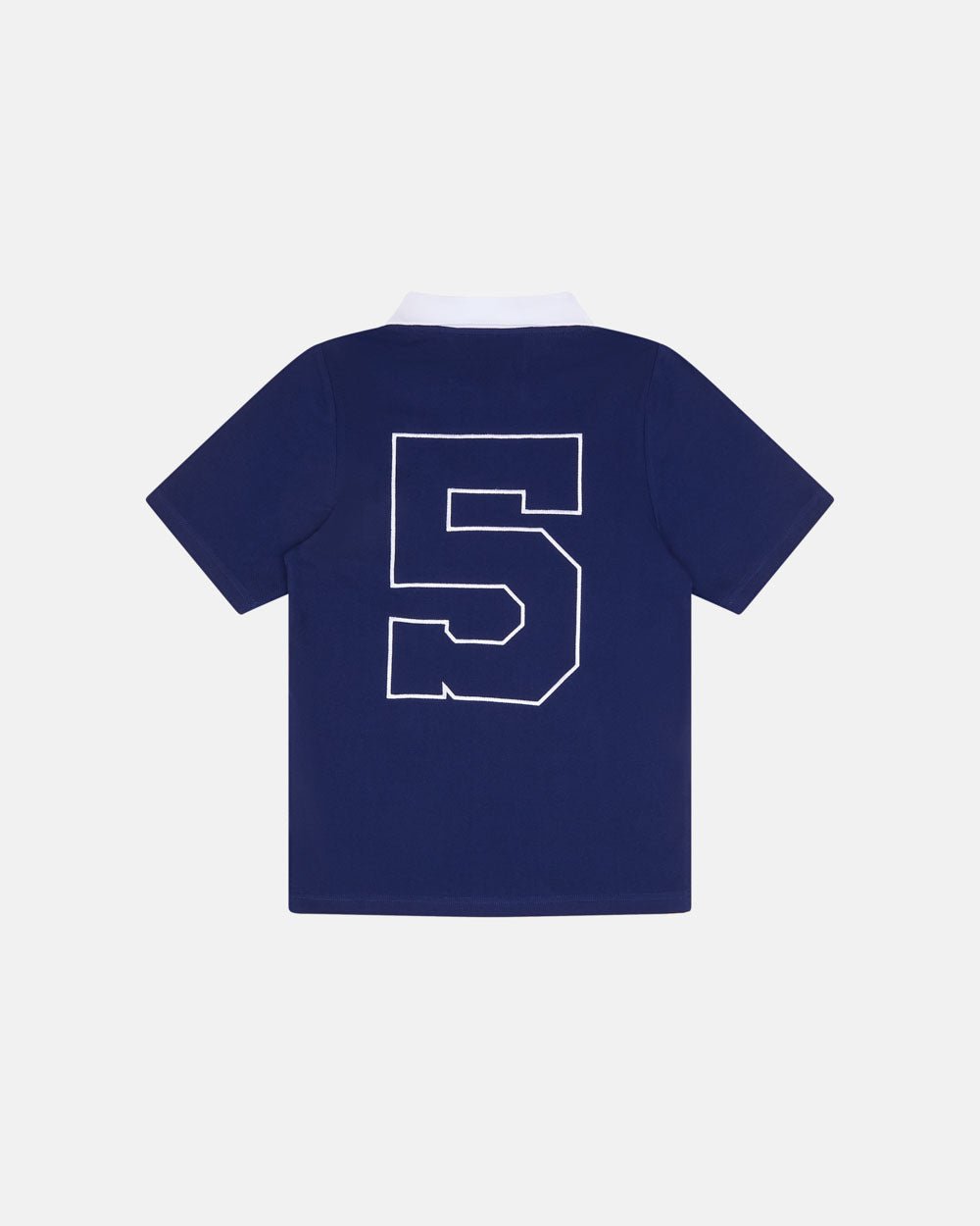 5th AURA SLIM POLO DARK BLUE - dark blue slim fit polo shirt, back view - Cold Culture #packshot