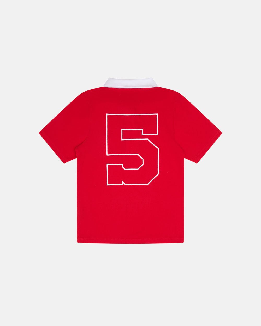 5th AURA SLIM POLO RED - red slim fit polo shirt, back view - Cold Culture #packshot