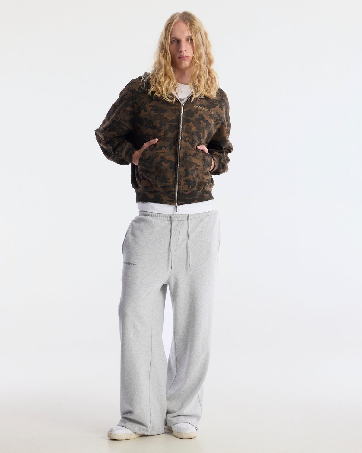 DISTRESS SWEATPANTS HEATHER GREY - Cold Culture #man