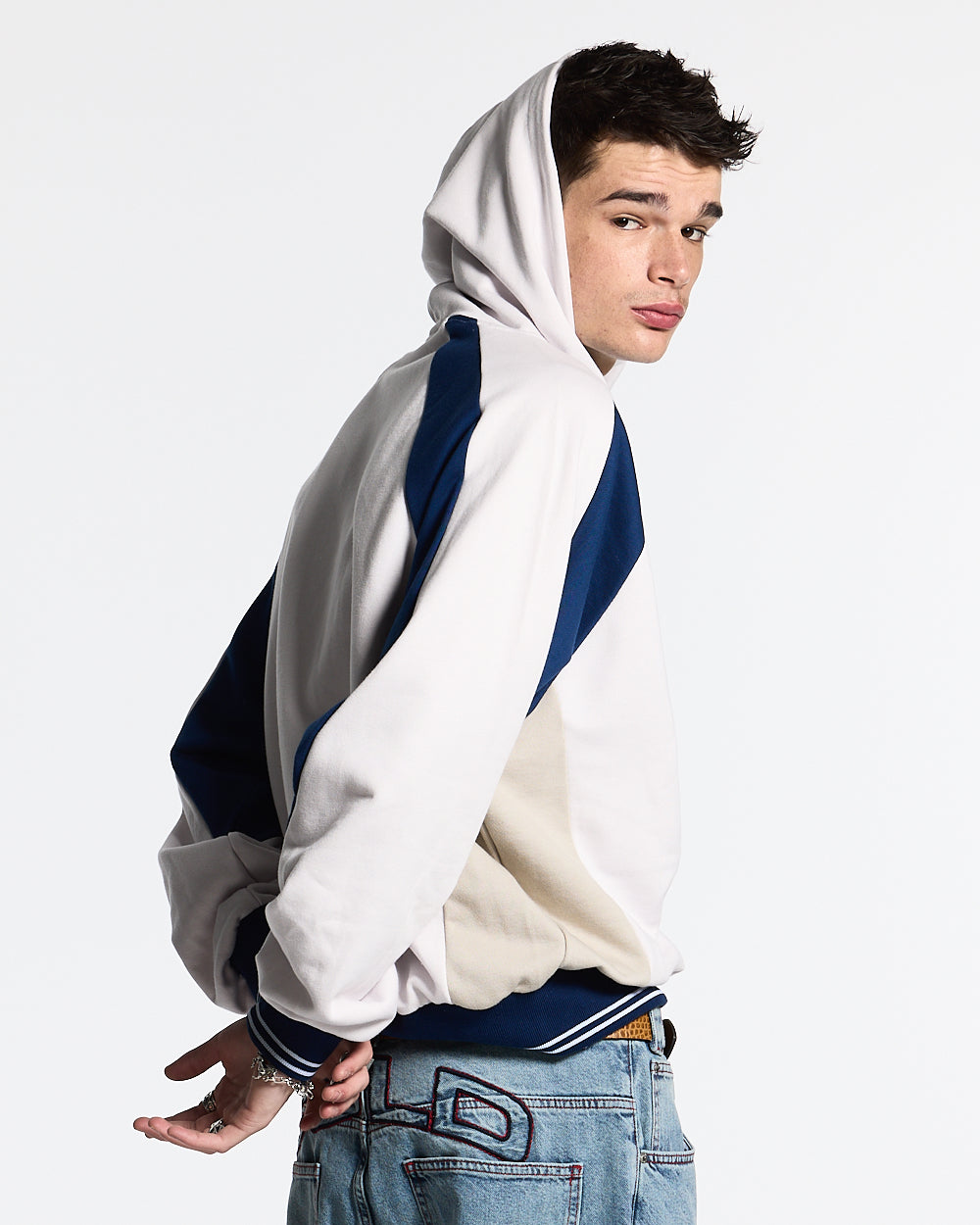 COWBOY VARSITY HOODIE WHITE/BLUE - Cold Culture #man