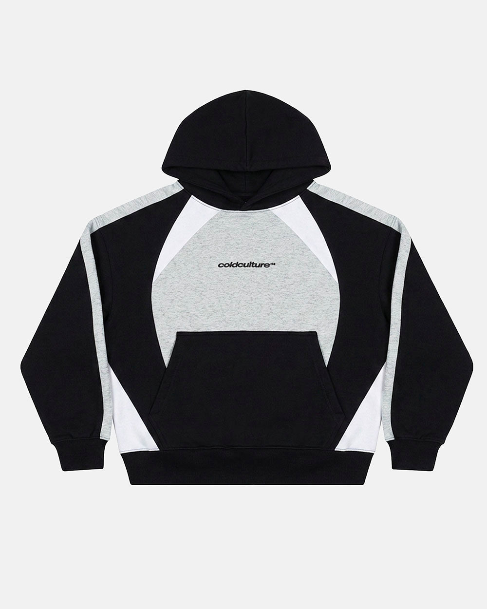 SPEED SPOKE HOODIE BLACK AND HEATHER GREY