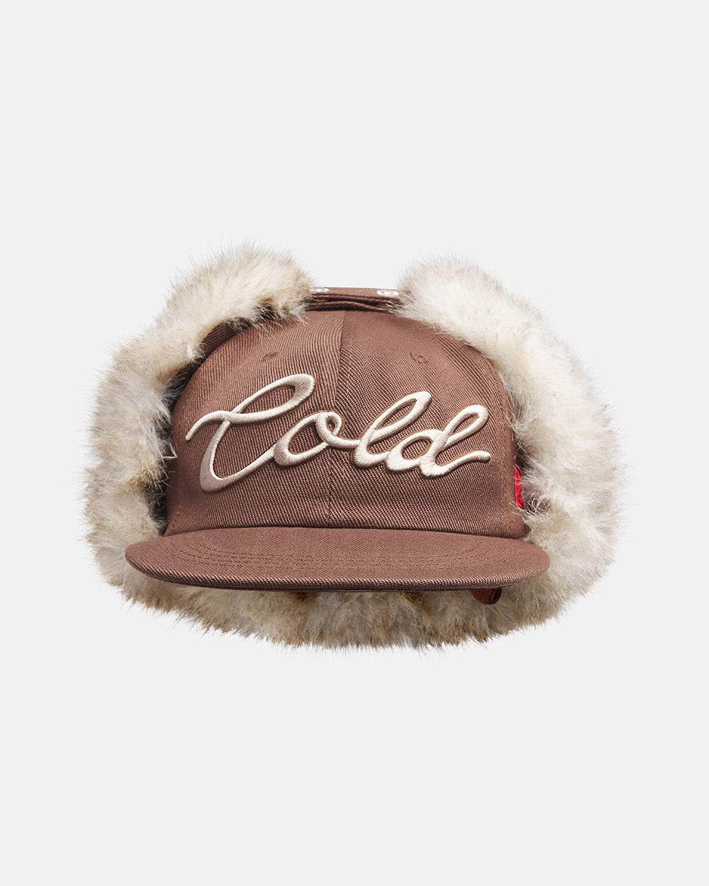 BAMBI CAP BROWN - brown faux fur cap, front view - Cold Culture #packshot