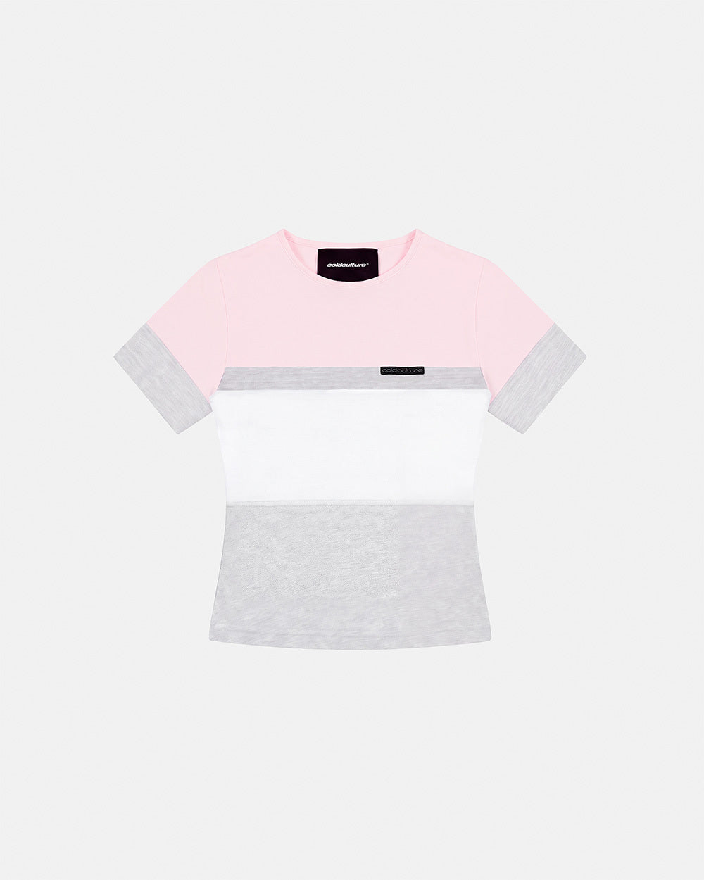 TRIAD BABY TEE WOMAN BABY PINK & HEATHER GREY - Cold Culture #packshot