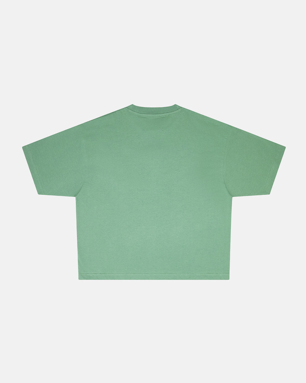 ADVENTURES TEE GREEN & YELLOW - green graphic print tee, back view - Cold Culture #packshot