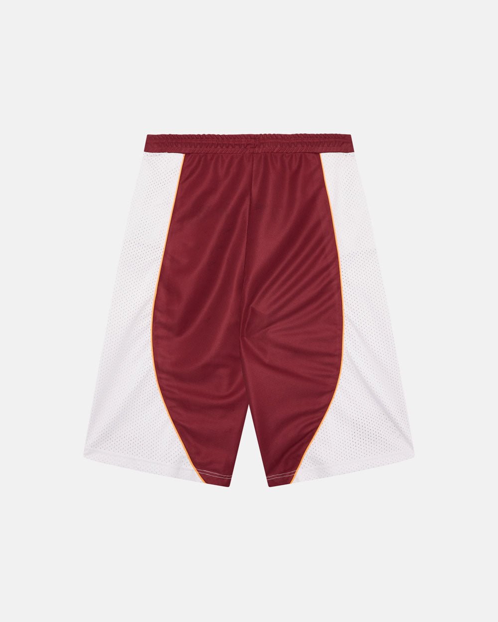 AERO STEED SHORT CREAM/BURGUNDY - cream and burgundy mesh shorts, back view - Cold Culture #packshot