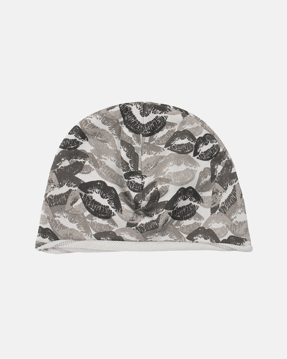 ARMOUR BEANIE LIGHT GREY - light grey graphic print beanie, back view - Cold Culture #packshot