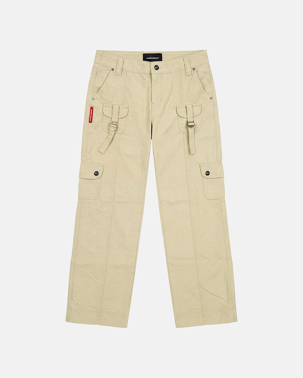 ARMY SCRIPT PANTS MILITARY GREEN - military green cargo pants, front view - Cold Culture #packshot
