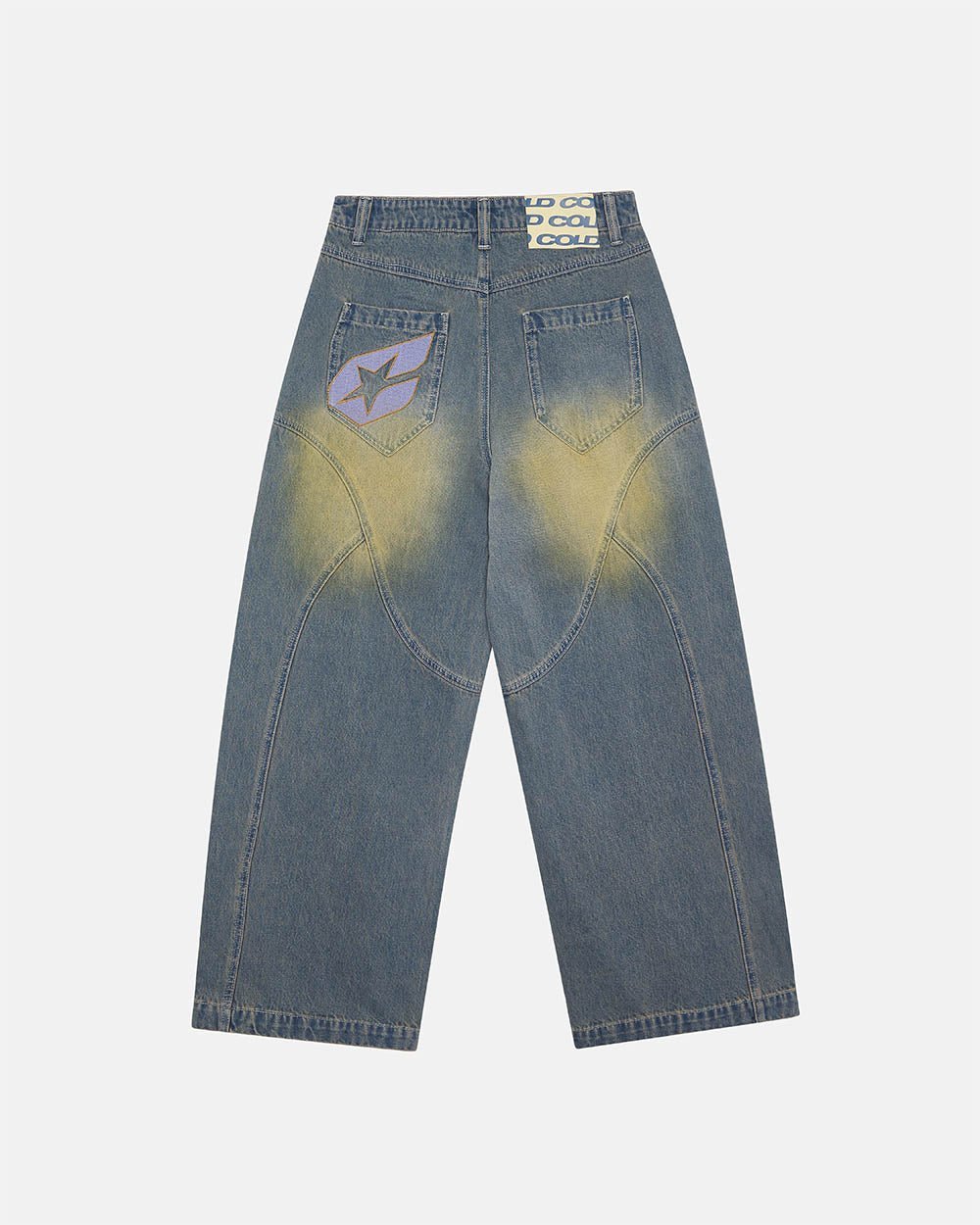 ARTWEAR JEANS BLUE DENIM - washed blue denim pants, back view - Cold Culture #packshot