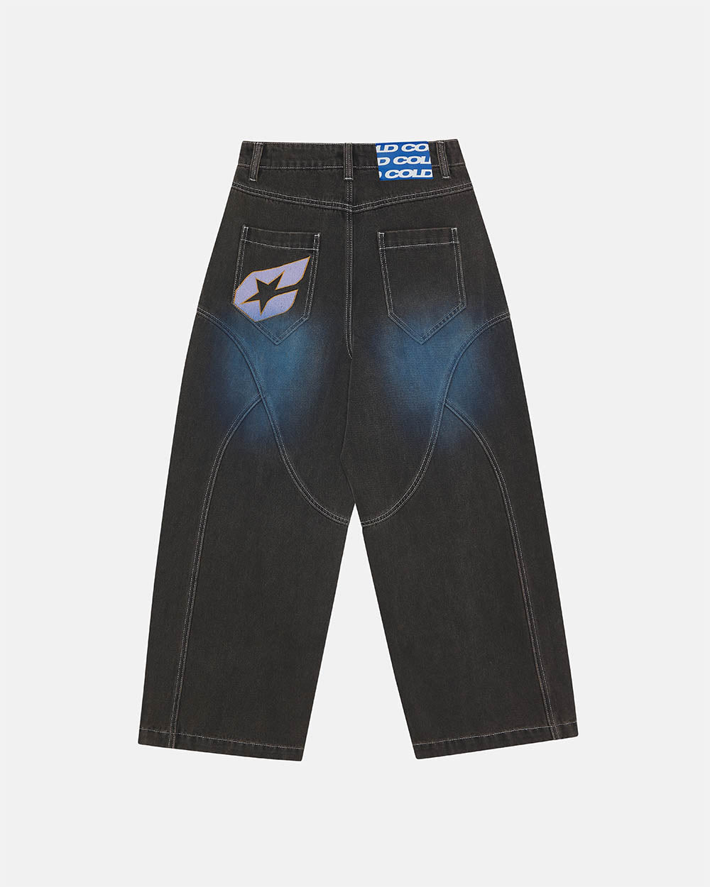 ARTWEAR JEANS GREY DENIM - grey washed denim pants, back view - Cold Culture #packshot