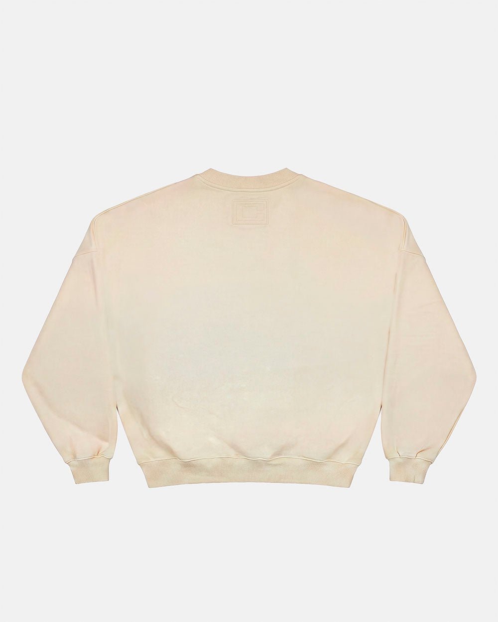 AUTHORITY CAMO CREWNECK CREAM - cream crewneck sweatshirt, back view - Cold Culture #packshot