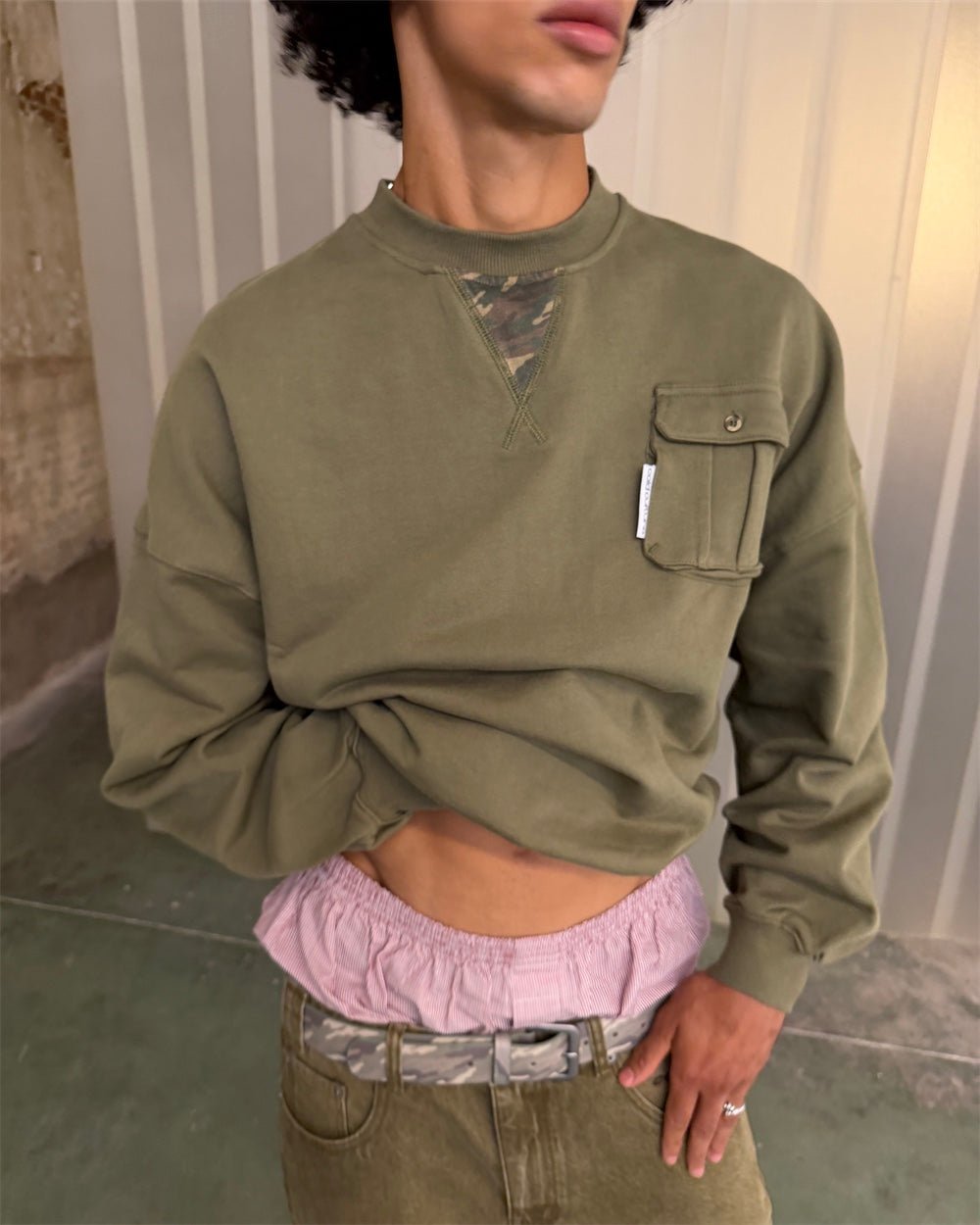AUTHORITY CREWNECK MILITAR GREEN - Cold Culture