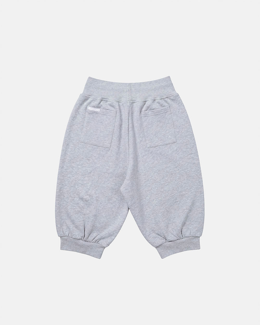 B-BOY CAPRI PANTS HEATHER GREY - heather grey capri sweatpants, back view - Cold Culture #packshot