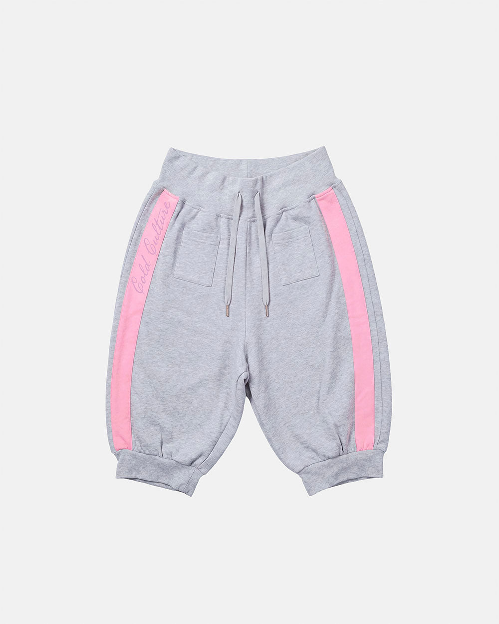 B-BOY CAPRI PANTS HEATHER GREY - heather grey capri sweatpants, front view - Cold Culture #packshot