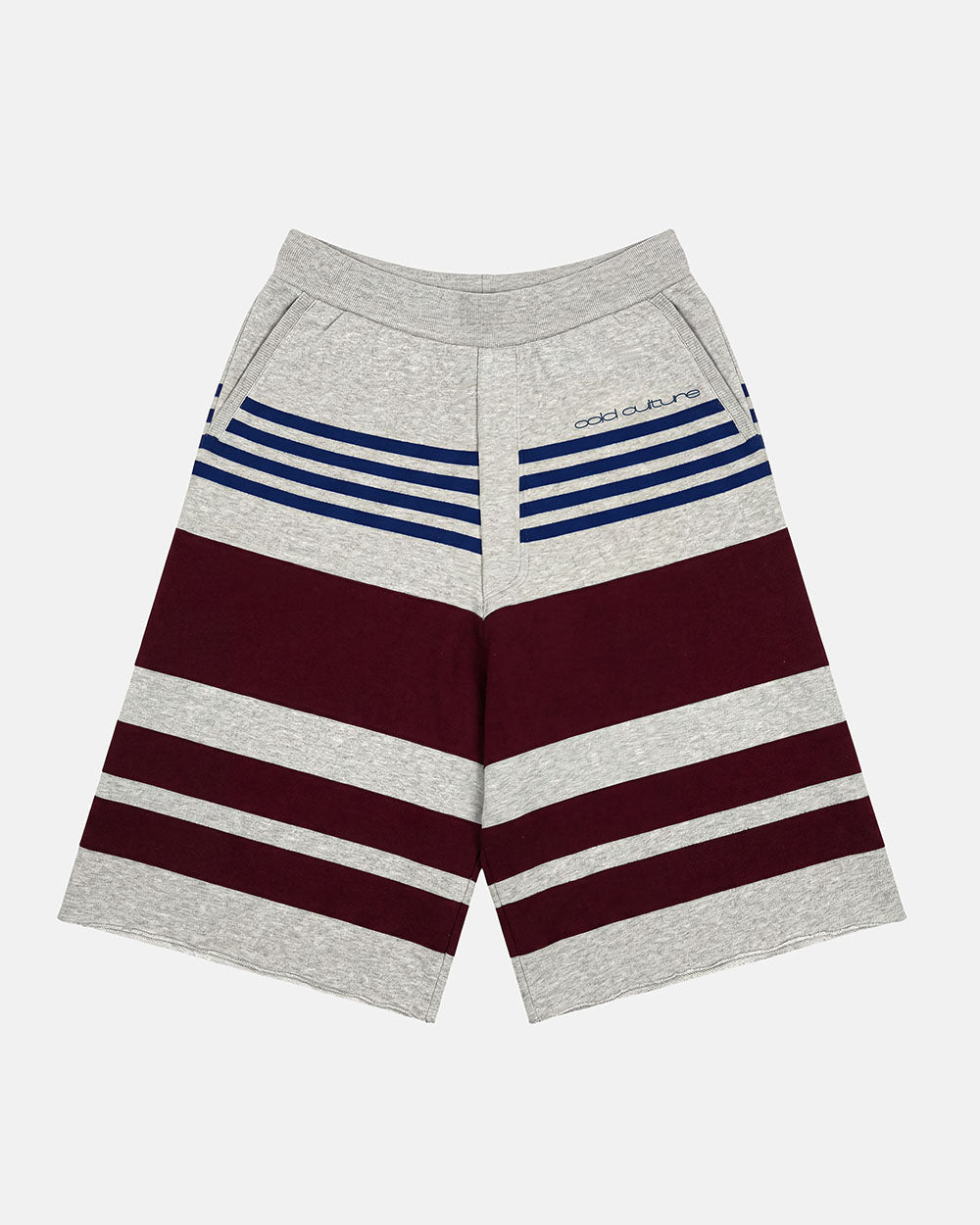 BAIT KNIT SHORT HEATHER GREY - heather grey striped knit shorts, front view - Cold Culture #packshot