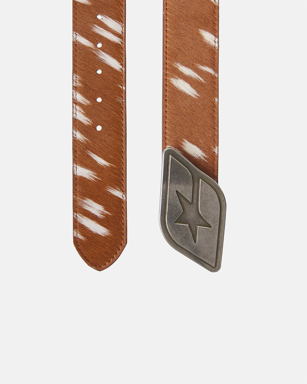 BAMBI FUR BELT - brown spotted fur belt, detail close-up - Cold Culture