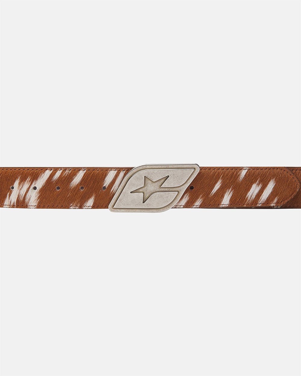 BAMBI FUR BELT - brown spotted fur belt, detail close-up - Cold Culture
