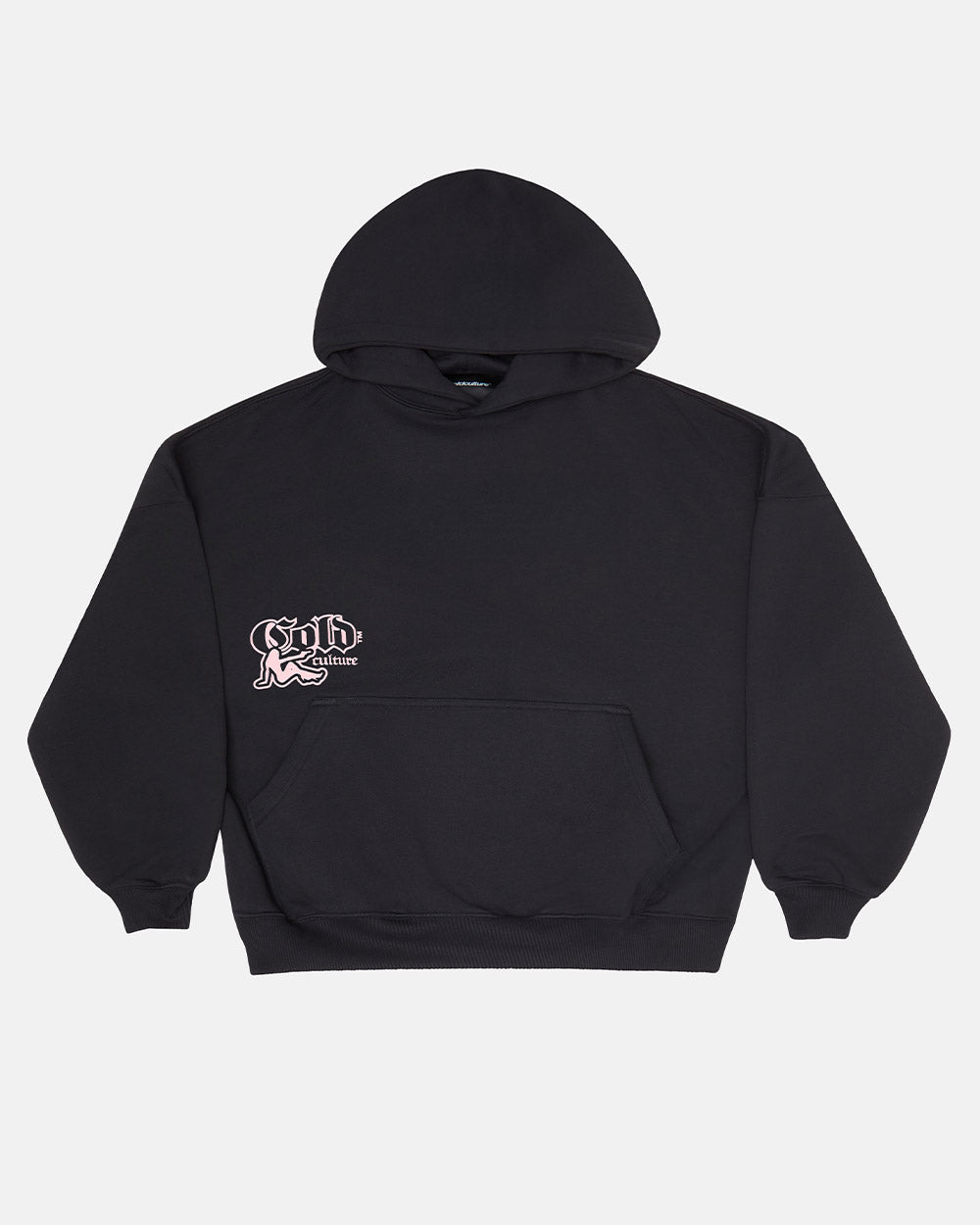 BANG BANG HOODIE BLACK - black graphic print hoodie, front view - Cold Culture #packshot