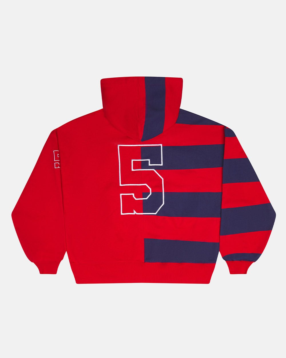 BARNA ZIP HOODIE RED & DAR BLUE - Cold Culture #packshot
