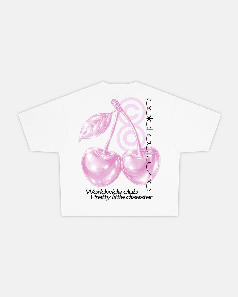 BERRY TEE WHITE - white graphic print tee, back view - Cold Culture #packshot