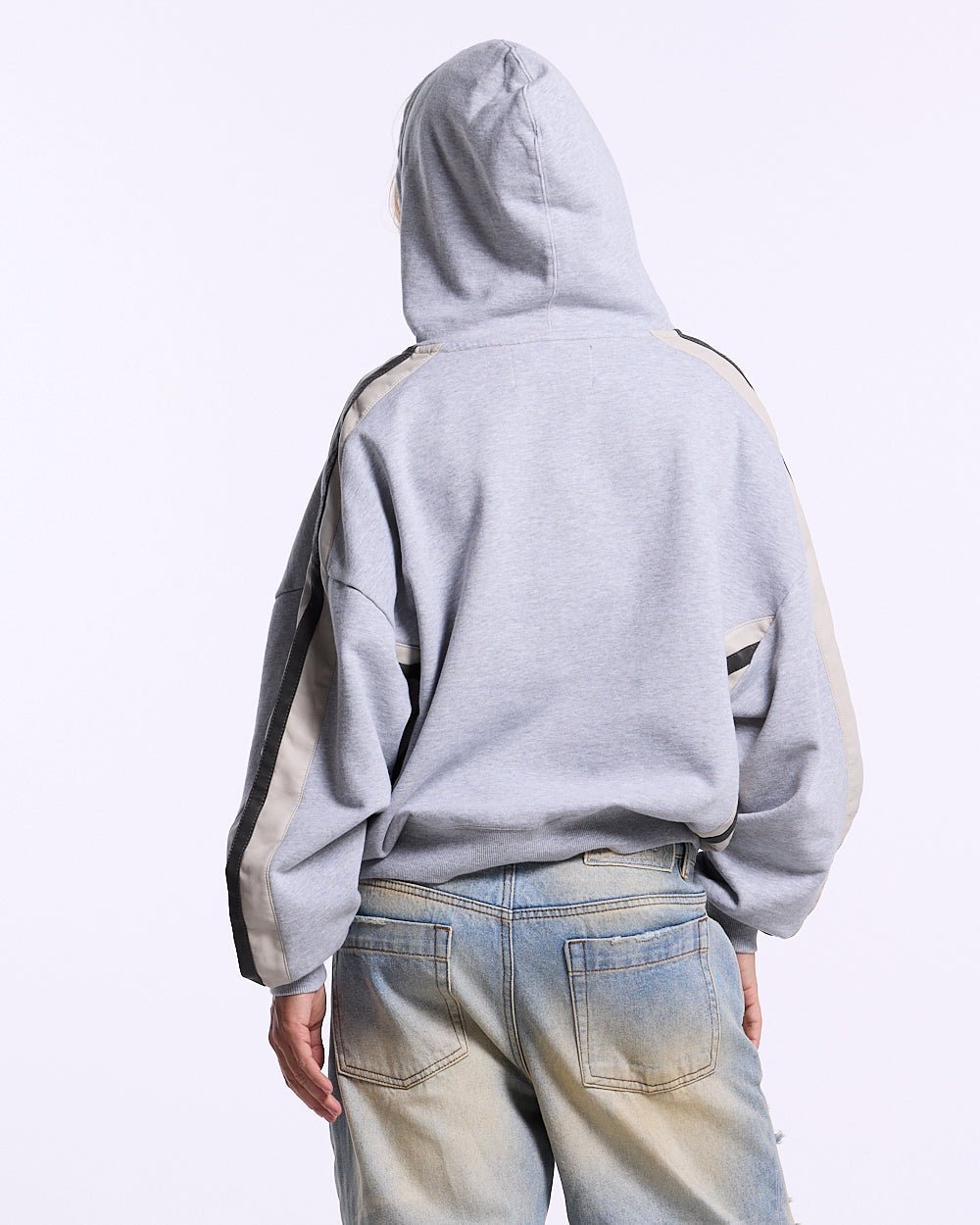 BIKER ZIP HOODIE HEATHER GREY - Cold Culture