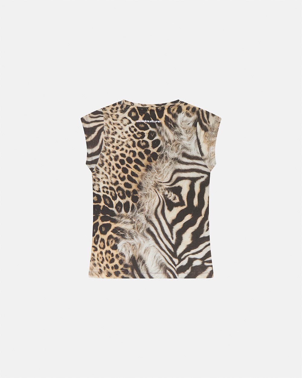 BLING BABY TEE LEOPARD - leopard print baby tee, back view - Cold Culture #packshot
