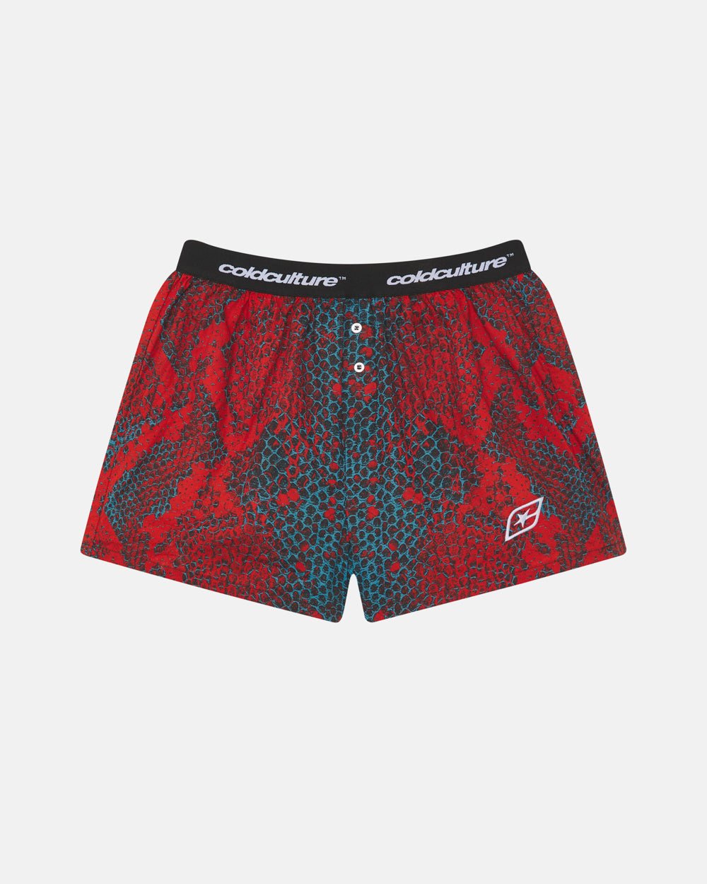 BOXERS DARK PACK - snake print boxers, front view - Cold Culture #packshot