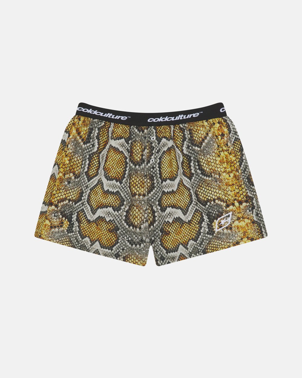 BOXERS DARK PACK - snake print boxers, front view - Cold Culture #packshot