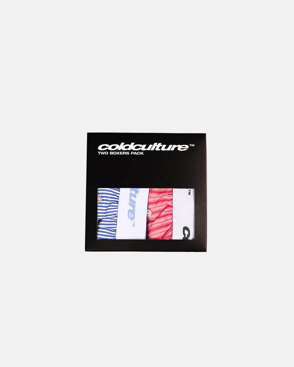BOXERS STRIPED PACK PINK/BLUE STRIPES - pink and blue striped boxers pack, detail close-up - Cold Culture