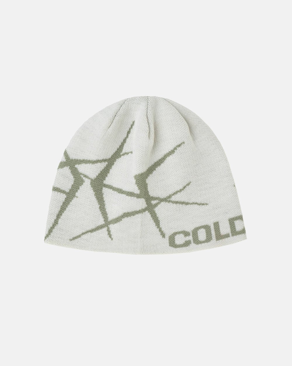 BRAMBLES BEANIE CREAM - cream patterned beanie, front view - Cold Culture #packshot