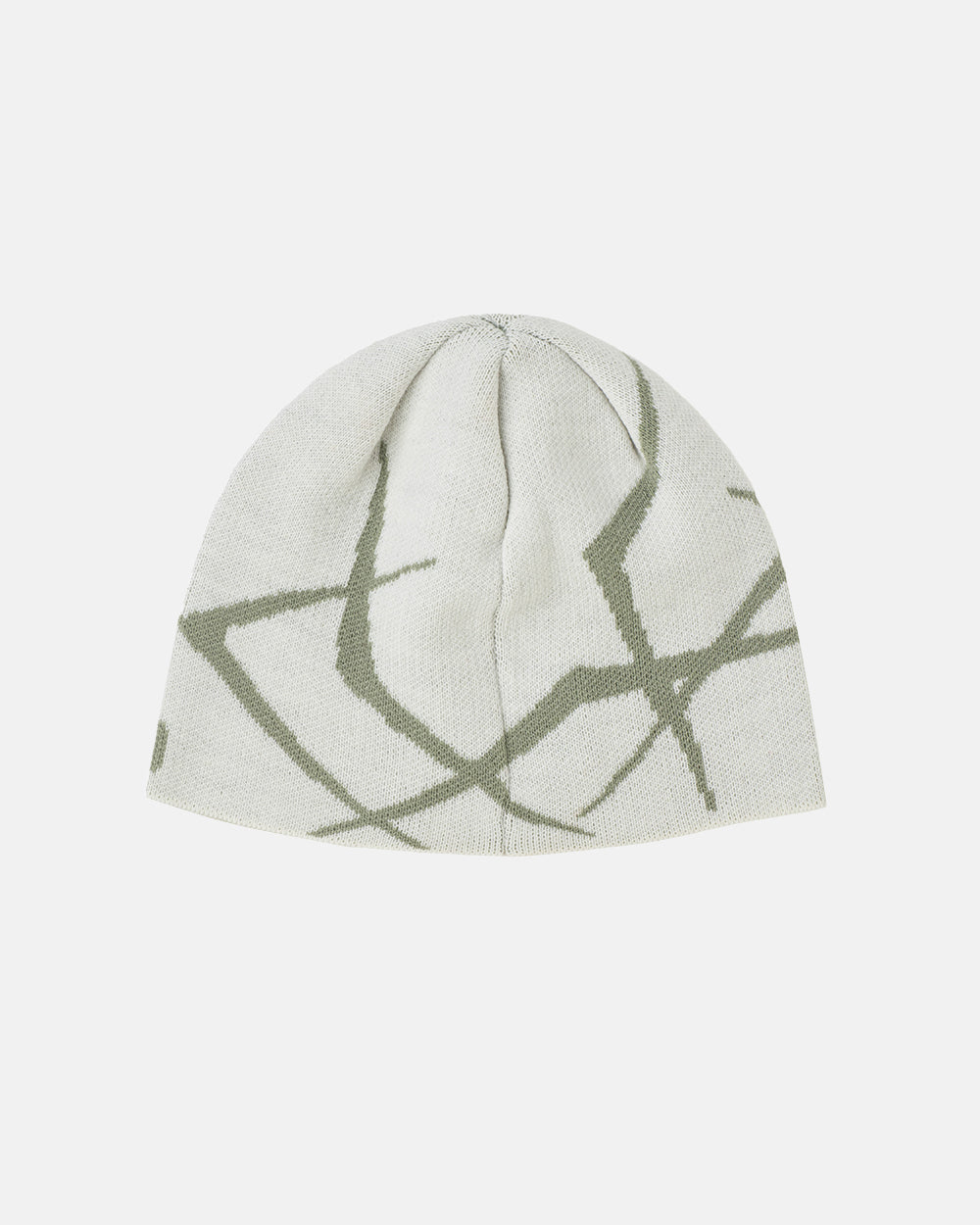 BRAMBLES BEANIE CREAM - cream patterned beanie, back view - Cold Culture #packshot