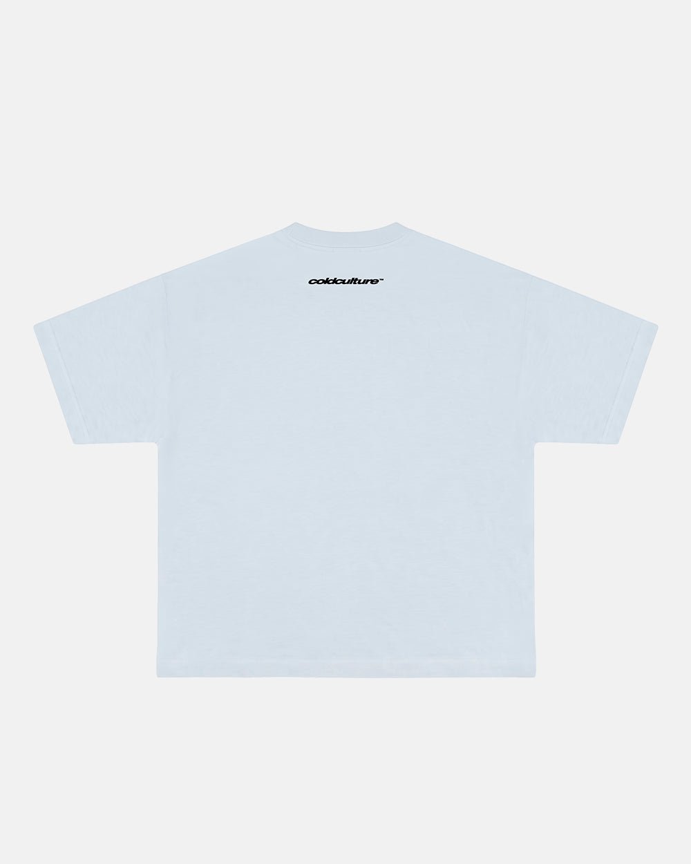 BULLDOG TEE LIGHT BLUE - light blue bulldog print tee, back view - Cold Culture #packshot