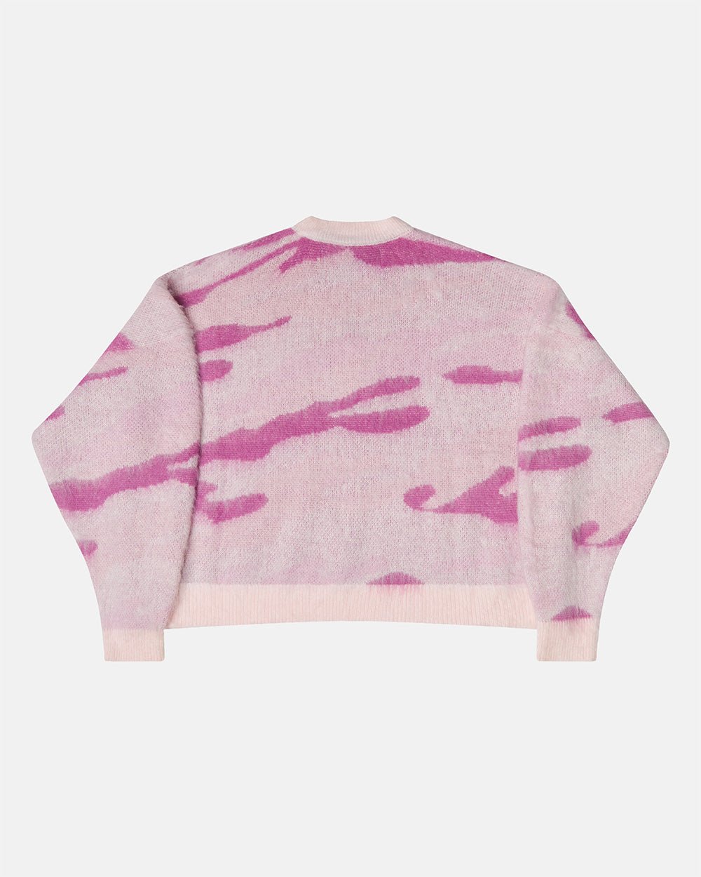CAMO KNITWEAR PINK - pink camo knit sweater, back view - Cold Culture #packshot