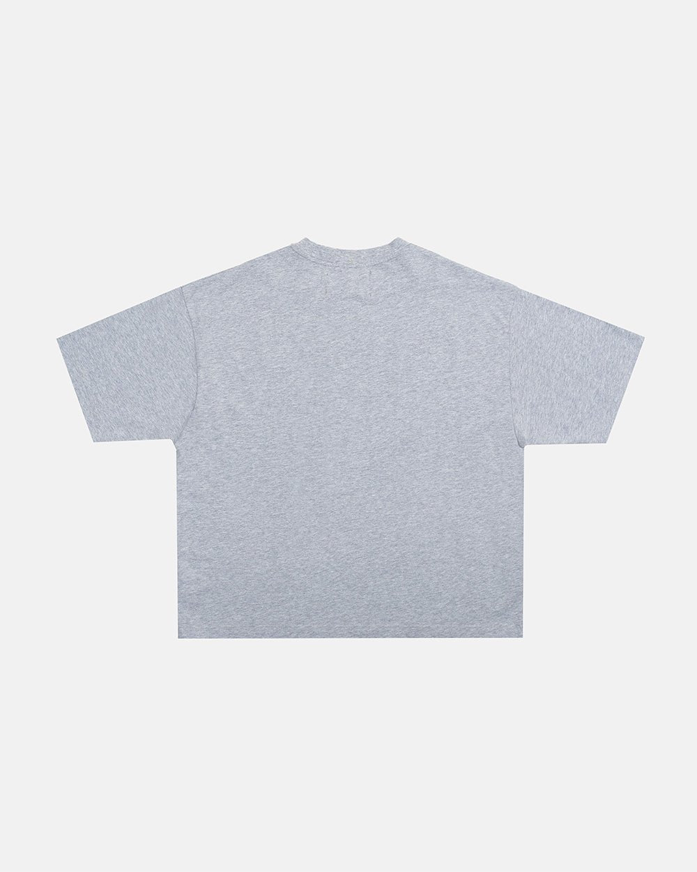 CAMPUS TEE HEATHER GREY - heather grey graphic print tee, back view - Cold Culture #packshot