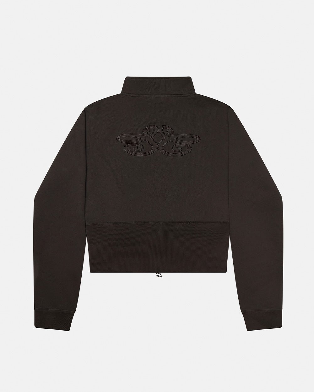 CITY ZIP UP DARK GREY - dark grey cropped zip-up hoodie, back view - Cold Culture #packshot