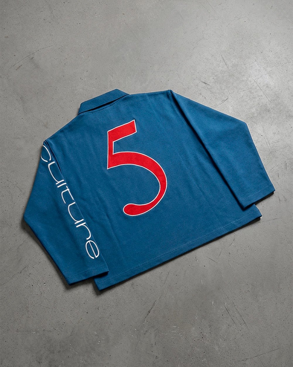 CLASSIC FIVE LONGSLEEVE POLO NAVY - navy longsleeve polo shirt, flat lay - Cold Culture