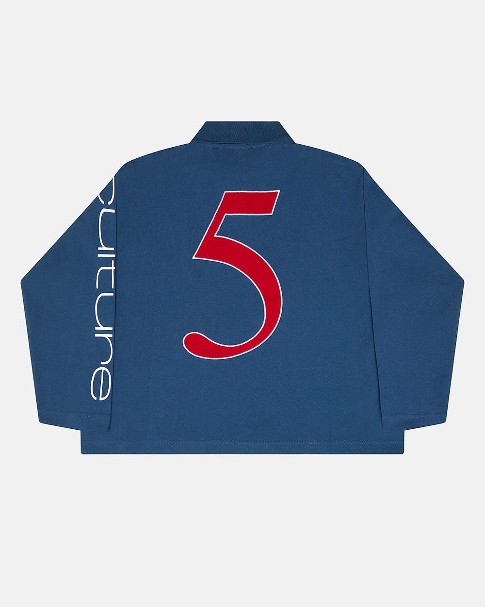 CLASSIC FIVE LONGSLEEVE POLO NAVY - navy longsleeve polo shirt, back view - Cold Culture #packshot