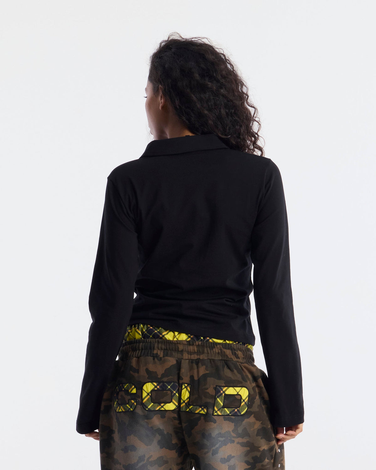 CLUB LONGSLEEVE POLO BLACK - Cold Culture