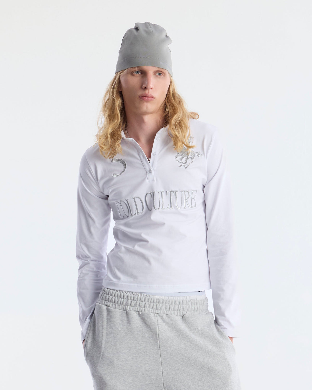 CLUB LONGSLEEVE POLO WHITE - Cold Culture