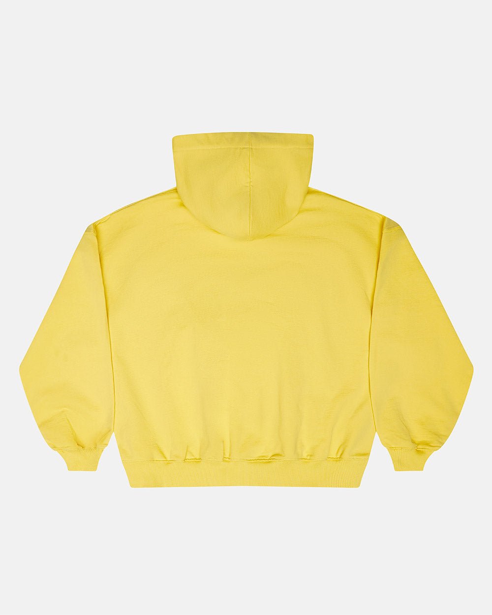 COLD 521 HOODIE YELLOW - yellow logo print hoodie, back view - Cold Culture #packshot