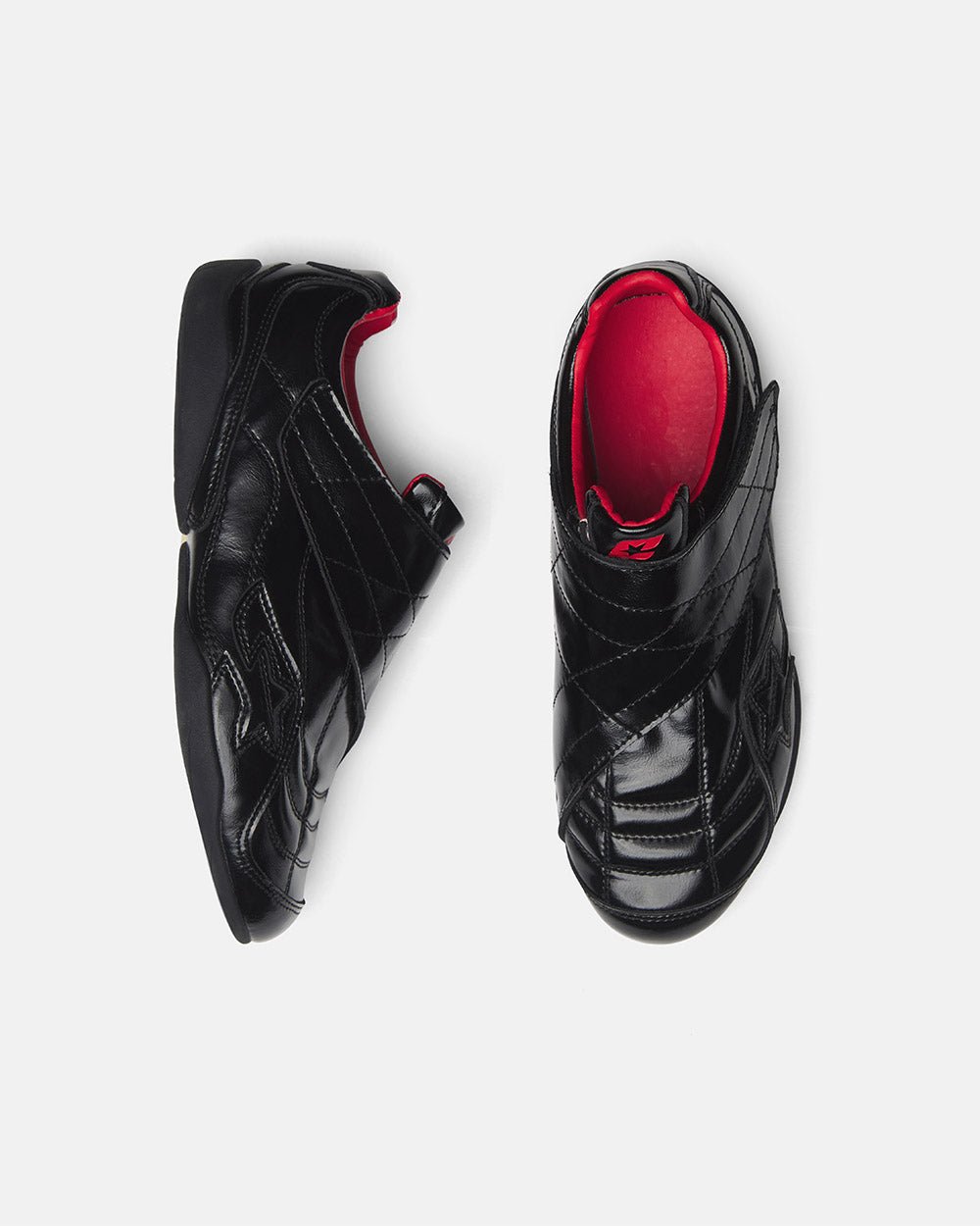 COLD HOOK SNEAKER BLACK - black velcro strap sneakers, flat lay - Cold Culture #packshot