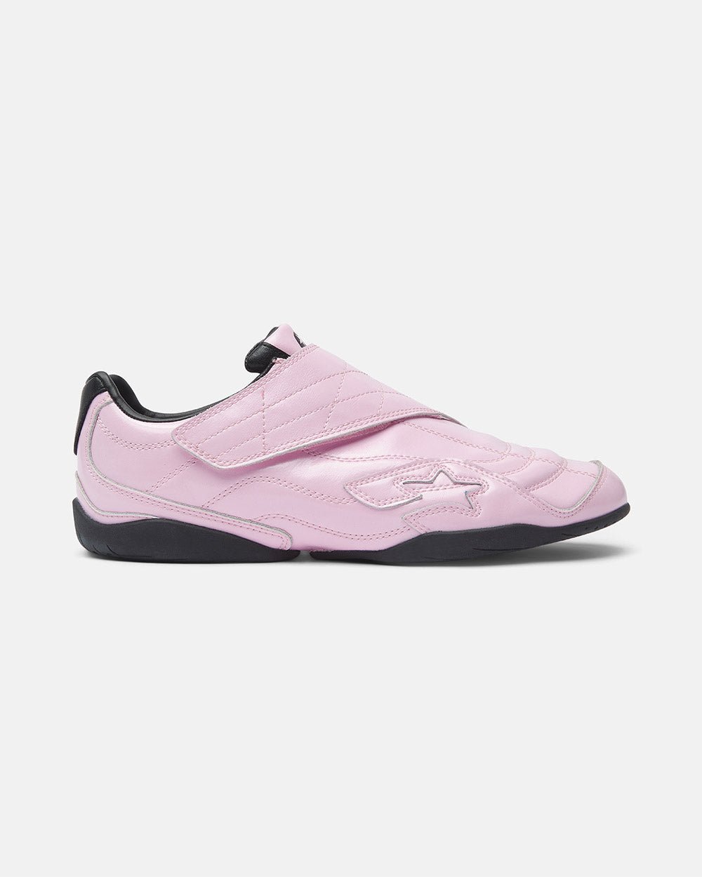 COLD HOOK SNEAKER PINK - pink velcro strap sneakers, side view - Cold Culture #packshot