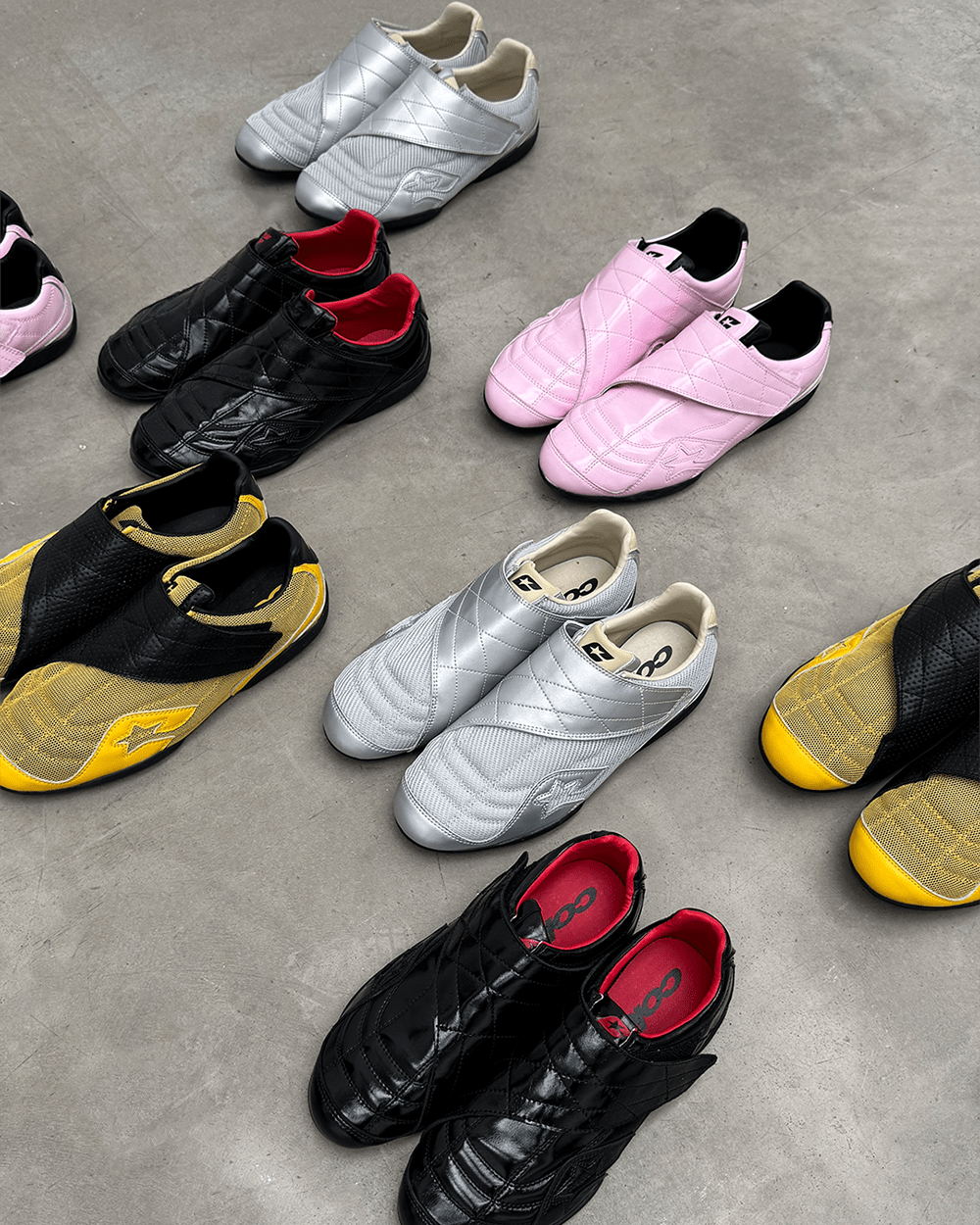 COLD HOOK SNEAKER SILVER - silver velcro strap sneakers, flat lay - Cold Culture