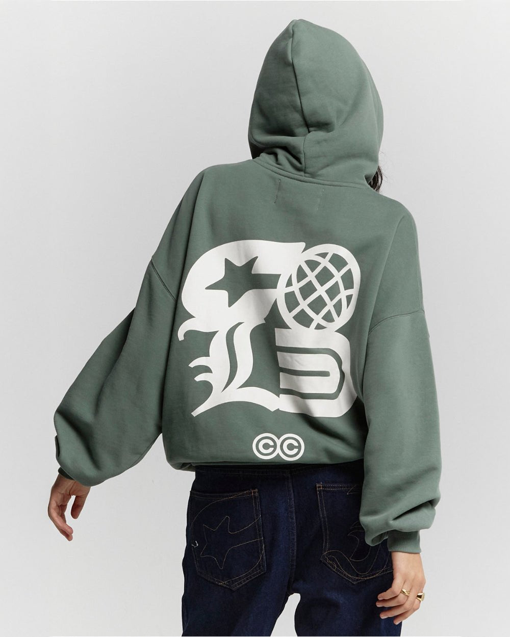 COLD LOGOS HOODIE ASH GREEN - COLD CULTURE #woman