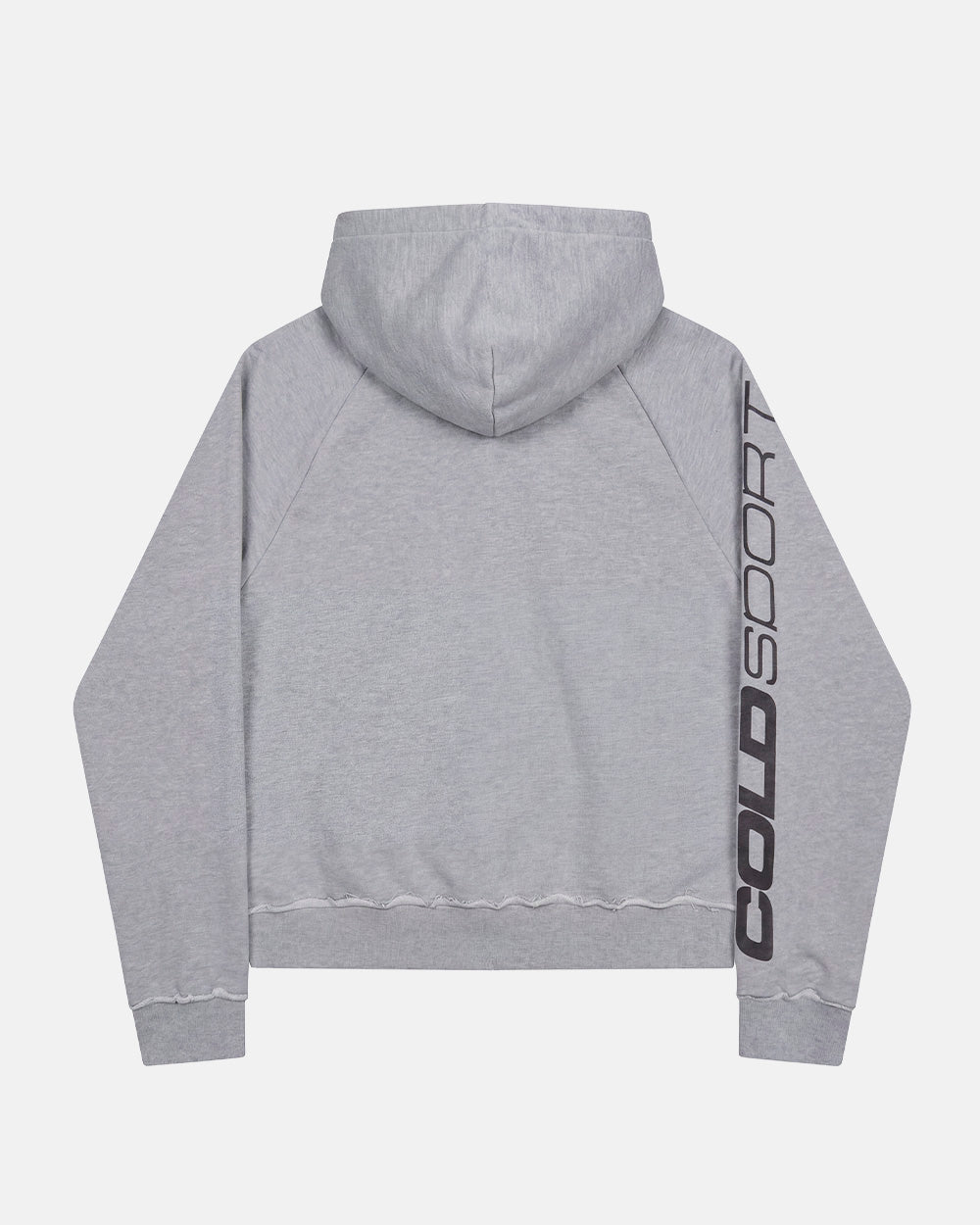 COLD SPORT ZIP HOODIE GREY - grey zip-up hoodie, back view - Cold Culture #packshot