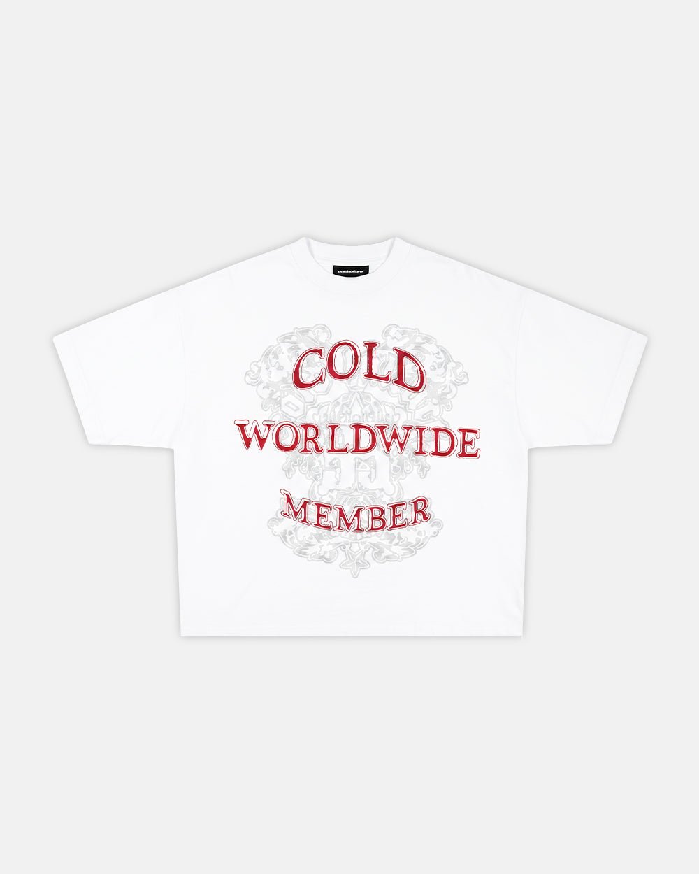 COLLECTIVE TEE WHITE - white graphic print tee, front view - Cold Culture #packshot
