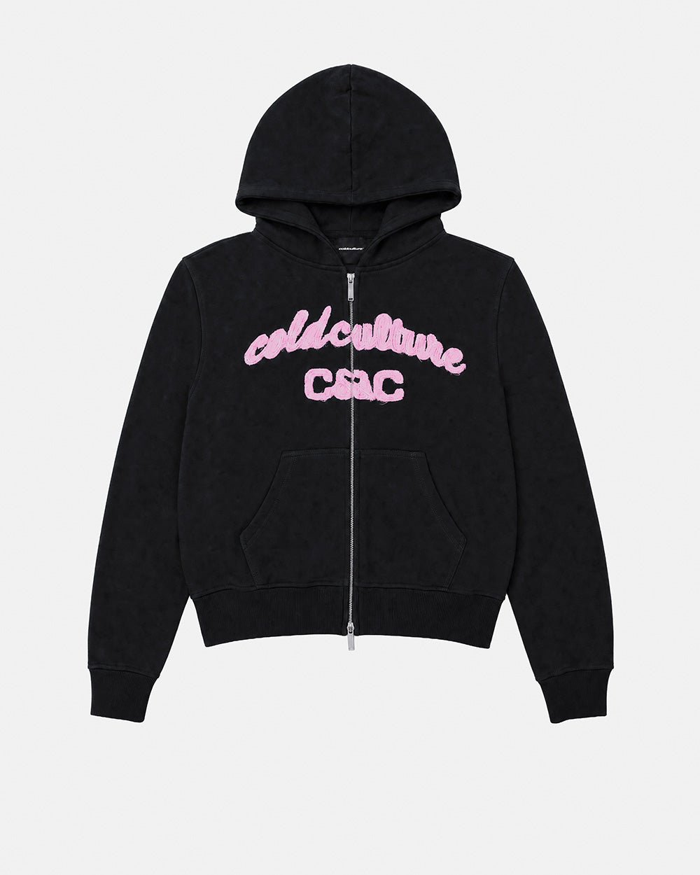 COLLEGE 55 ZIP HOODIE BLACK - Cold Culture #packshot