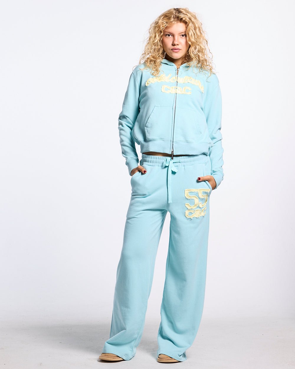 COLLEGE 55 ZIP HOODIE BLUE - Cold Culture #woman