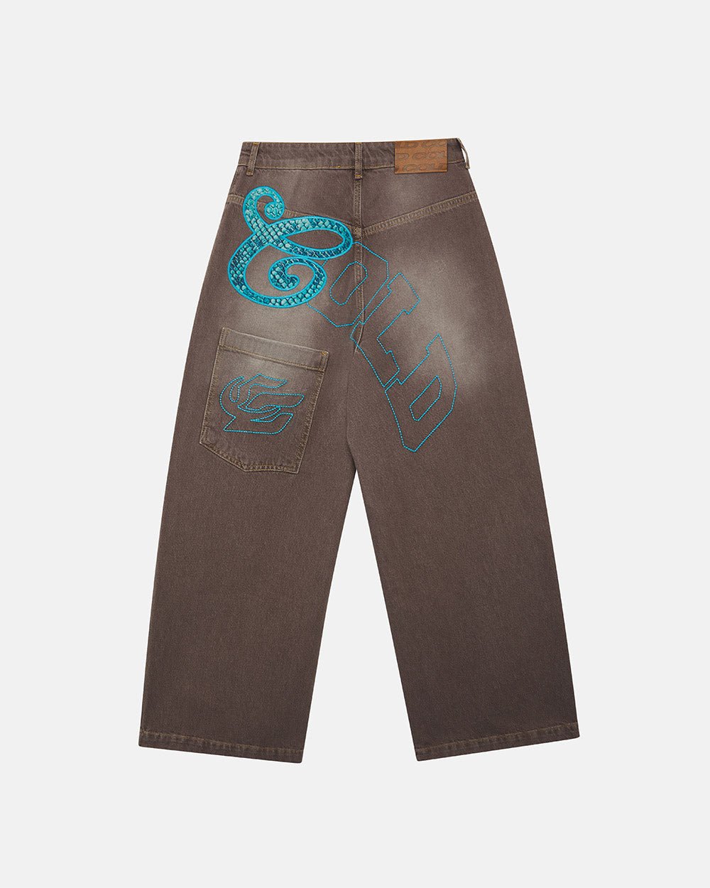 COLLEGE V3 PANTS LIGHT BROWN - light brown washed pants, back view - Cold Culture #packshot