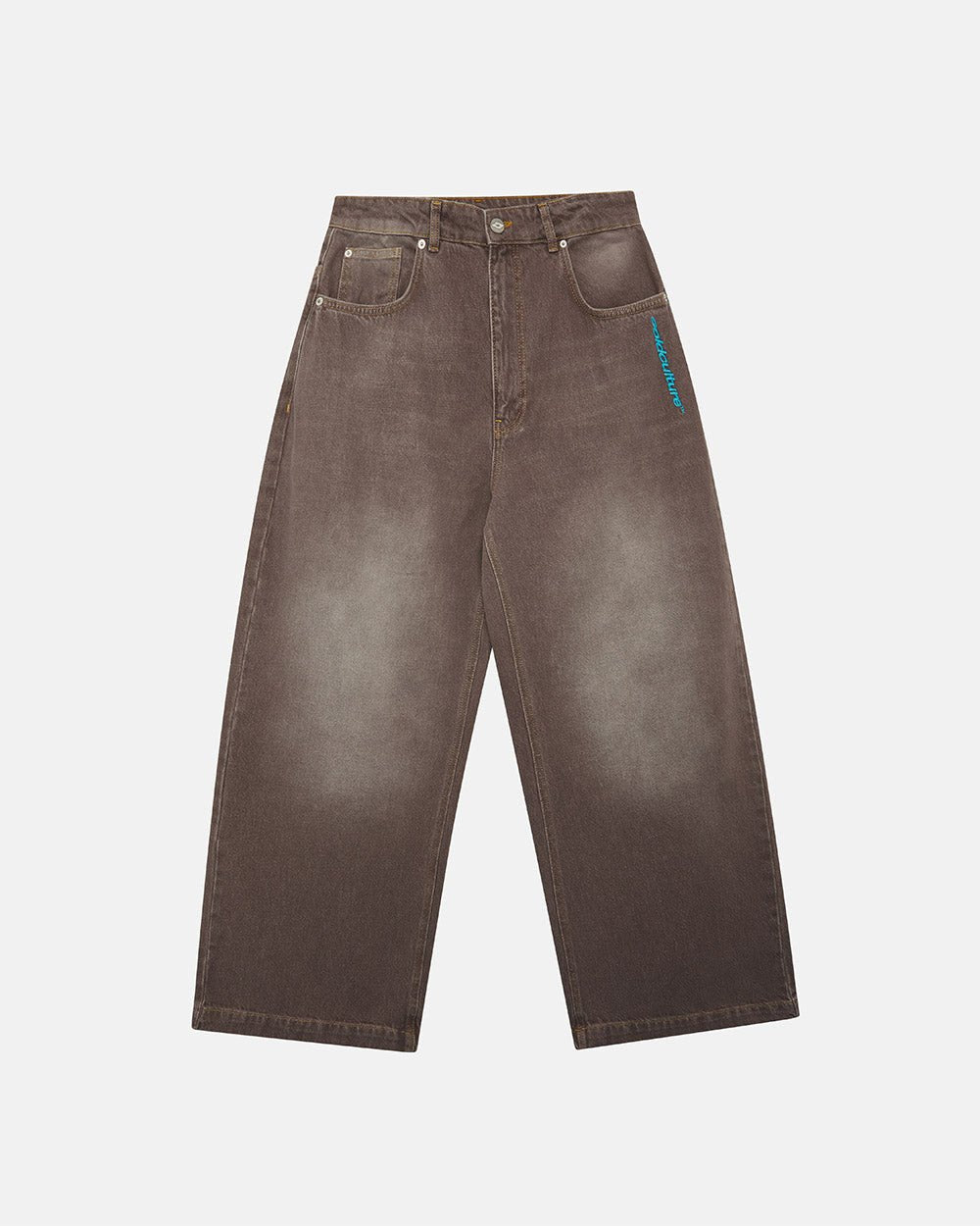 COLLEGE V3 PANTS LIGHT BROWN - light brown washed pants, front view - Cold Culture #packshot
